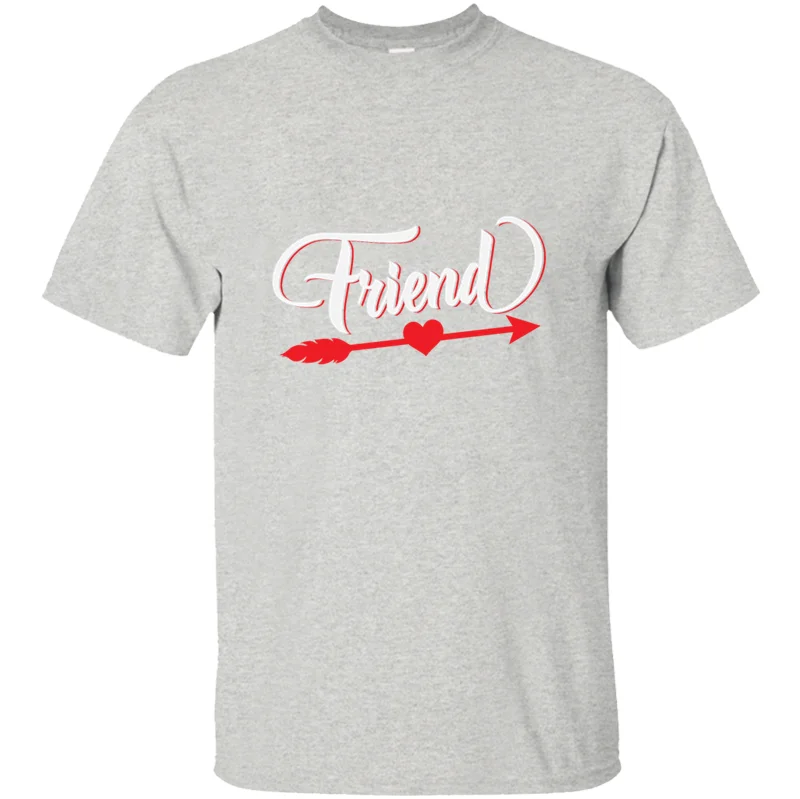 Men-Gray Дизайнерская футболка с надписью «Best Friend» и надписью «Friend»; коллекция года; Однотонная футболка для отдыха; Топ в стиле хип-хоп из хлопка с защитой от морщин - Цвет: Men-Gray