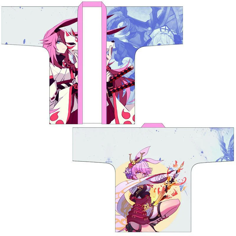1 Honkai Impact 3rd Sakura Yae плащ хаори Косплей Костюм MmiHoYo японский для мужчин и женщин Повседневное кимоно юката - Цвет: 1