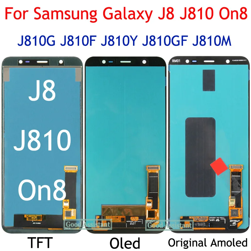 ЖК-дисплей Amoled / TFT для Samsung Galaxy J8/On8/J810/J810G/J810F/J810Y/J810GF/J810M дисплей с сенсорным экраном