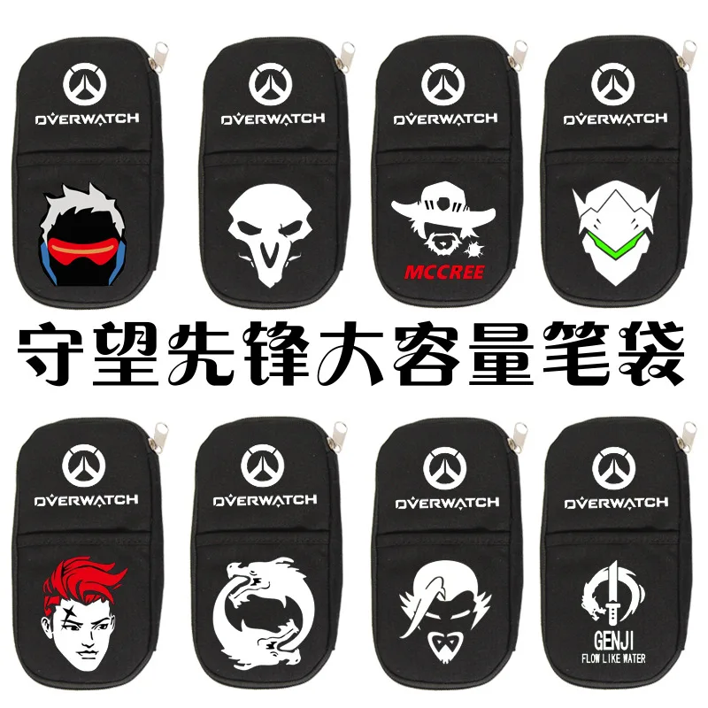 OW Overwatch Косплей холщовый чехол карандаш на молнии мультфильм косметичка для макияжа канцелярская сумка подарок
