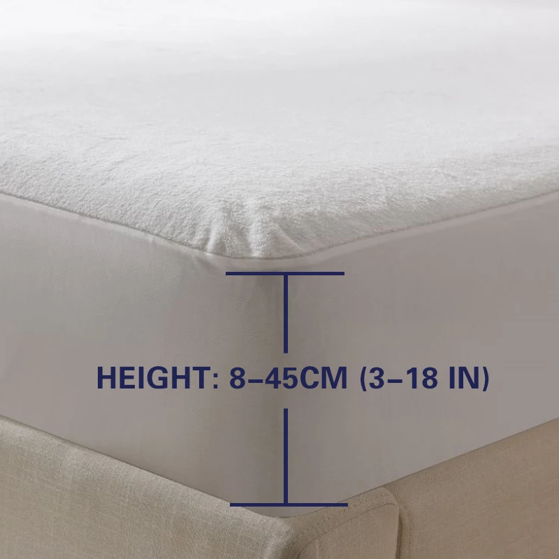  Smooth Waterproof Mattress Protector Cover For Bed Solid White Wetting Breathable Hypoallergenic Pr