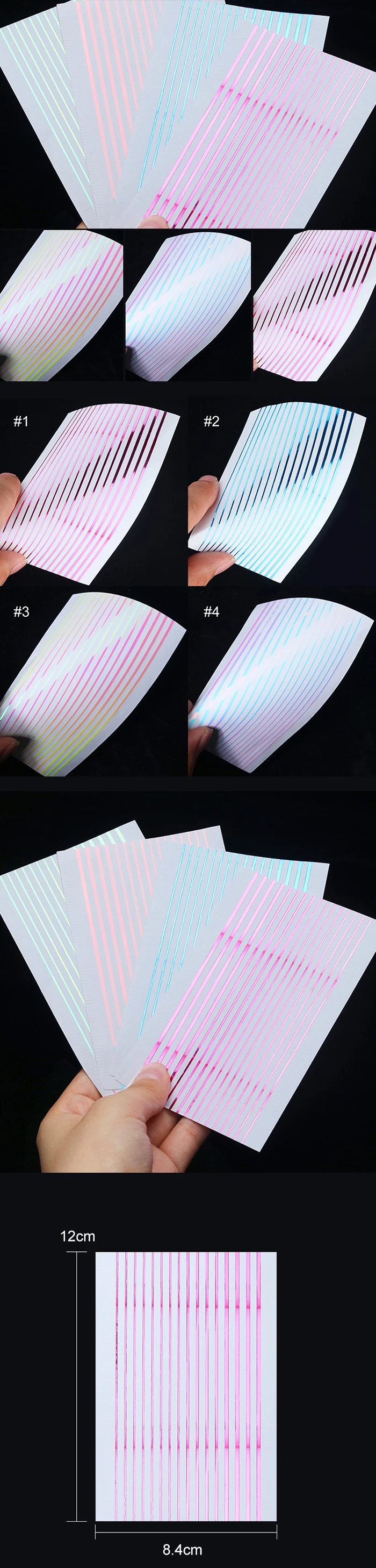 1 лист 3D наклейки для ногтей розовый синий смешанные цвета линии смешанные узоры переводные наклейки для ногтей наклейки s ногтей художественные украшения сделай сам