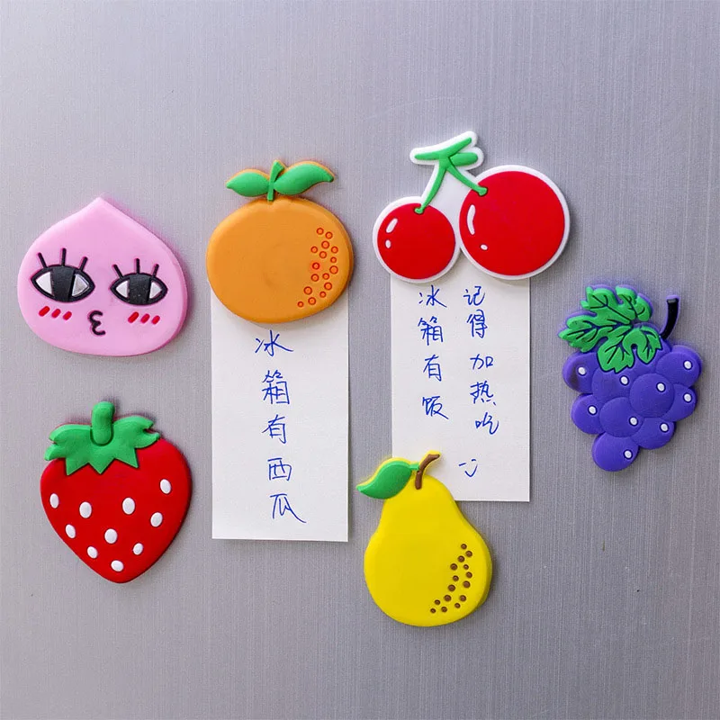

Kawaii Fruits Refrigerator Magnets Soft Silicone Magnetic Sticker Home Fridge Decorations Sticker Message Board Magnet Sticker