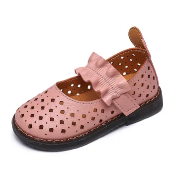 

Soft Sole Baby Sneaker Breathable Cut-outs Shoes 2020 Summer Children Beach Shoes with Cut Rabbit Ears Gir Sandal Ruffles D01283