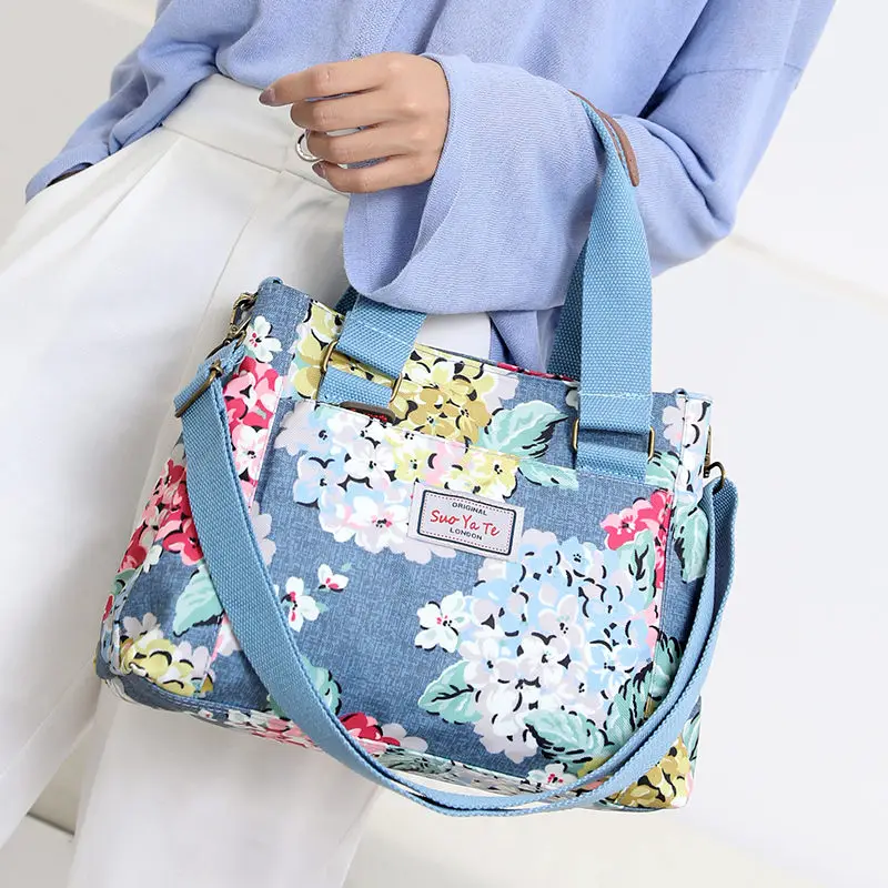 Женская сумка Большая вместительная Цветочная сумка на плечо сумка для ланча женская сумка через плечо непромокаемые застежки-молнии сумка-мессенджер