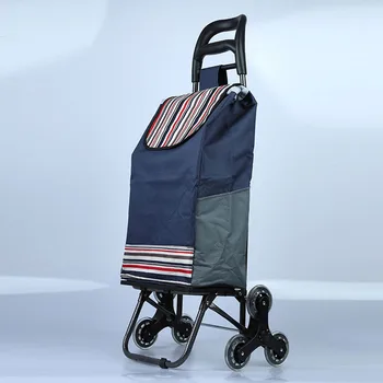 

Portable Shopping Cart Foldable Shopping Trolley Bag Tote Cart Carts Trolley Bag Basket Luggage Rainproof Thickened Oxford