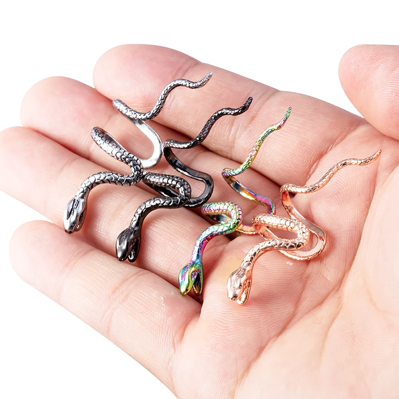 1PC Brass Snake Earing Clips Without Piercing Punk Non Pierced Clip Earrings Ear Cuffs Women Men Black Fake Piercing Jewelry ear clip earrings clip earrings ear clip ear accessories