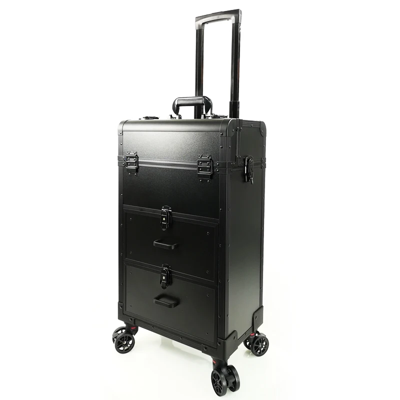 Professional trolley cosmetic luggage large-capacity follow-up makeup nail tattoo hairdressing beauty multi-layer toolbox rolling luggage trolley folding luggage trolley