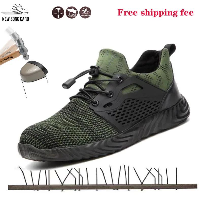 

Safety work boots men's protection steel head cap boots anti-smashing construction safety work shoes mens shoes casual wear shoe