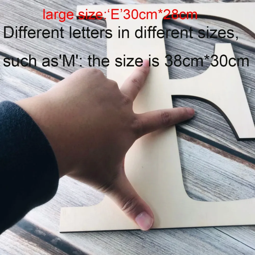 12 inch Wooden English Alphabet Letters Blank Wood Board, Wood Letters for Home Walls Decor, Party, DIY Art Craft Projects (6)