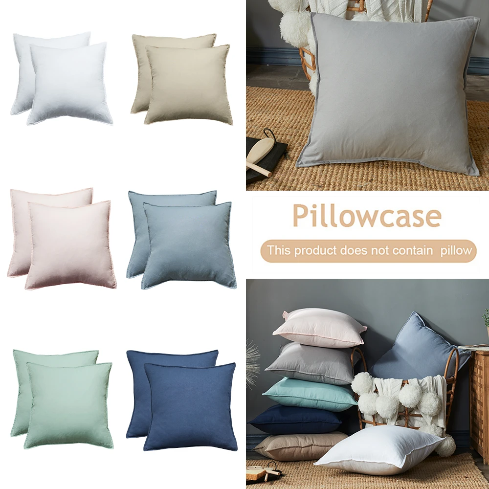 2Pcs Velvet Soft Decorative Square Throw Pillow Case Flanges Cushion