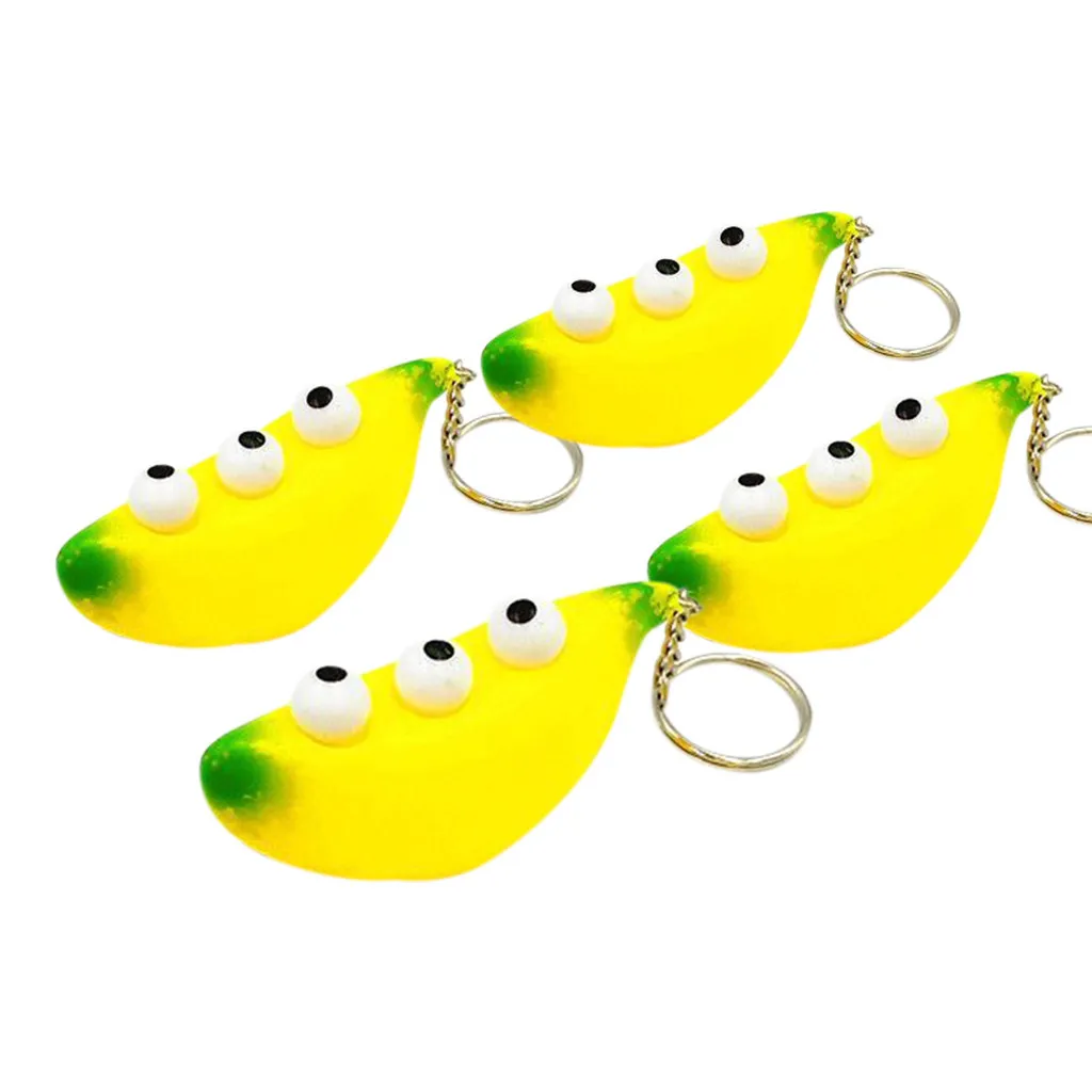 Banana Keychain Stress Reliever Slow Rising Kids Squeeze Toy Interesting Novelty Toy Backpack Key Decorations #A