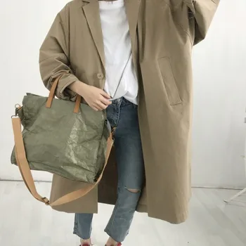 

2020 new women's shoulder bag retro kraft paper tote bag paper large-capacity fashion casual messenger bag ladies