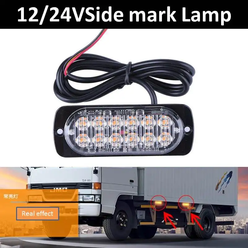 

12V/24V Car Clearance lamp Car side marker Light 36W Waterproof LED Indicator Light vehicle Daytime Running Light LED light bar