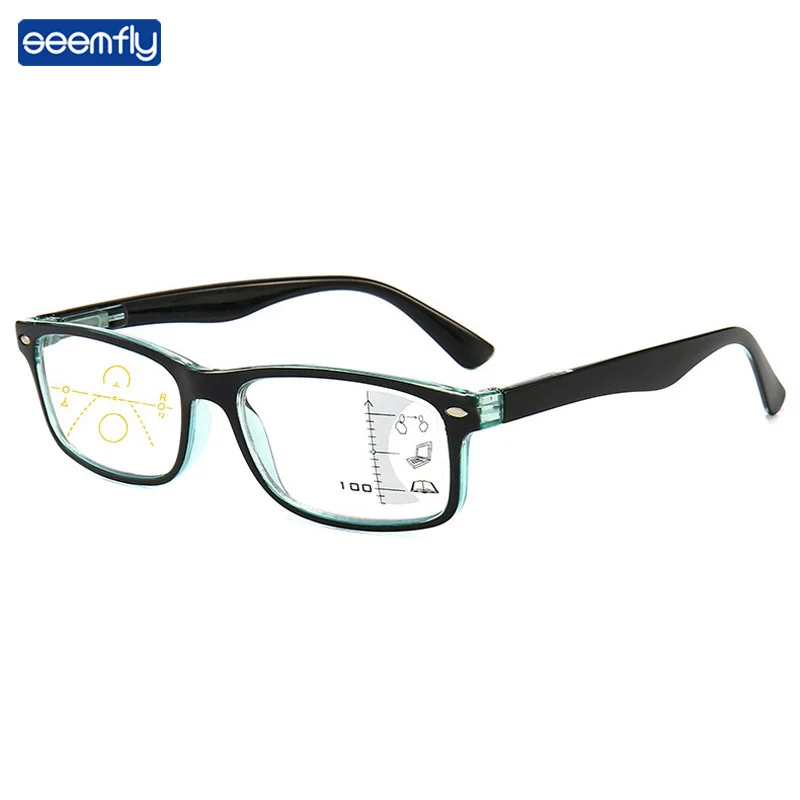 Seemfly, анти-синий светильник, маленькая оправа, пэчворк, цветные, прогрессивные очки для женщин и мужчин, умные, Мультифокальные очки для чтения