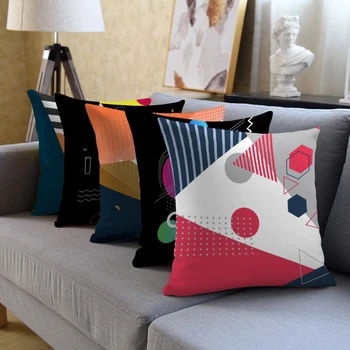 

Geometric Splicing Irregular Graphs Short Plush/Peach Skin Pillow Case Seat Car Home Decor Throw Pillowcase Winter