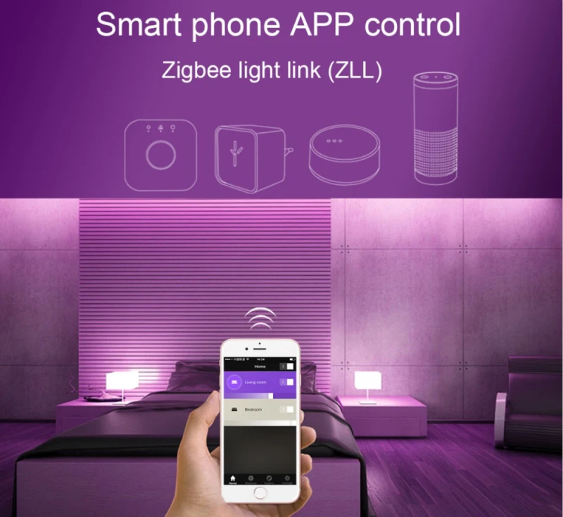 4Pcs GLEDOPTO ZIGBEE 3.0 RGB+CCT LED Smart Home Controller LED Strip Remote Control Swtich Dimmer Work with Amazon ECHO Plus