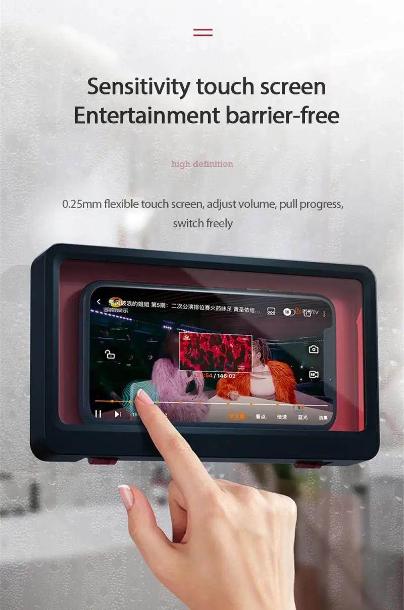 Magic Wall Mounted Phone Case Waterproof Phone Holder Bathroom Toilet Tablet Or Phone Holder Self Adhesive Shower Accessories