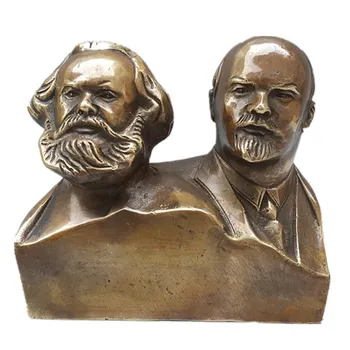 

Sales Great Communist Marx And Lenin Bust Bronze Statue Figurines Bronze Craftwork Living Room Office Ornaments L3428