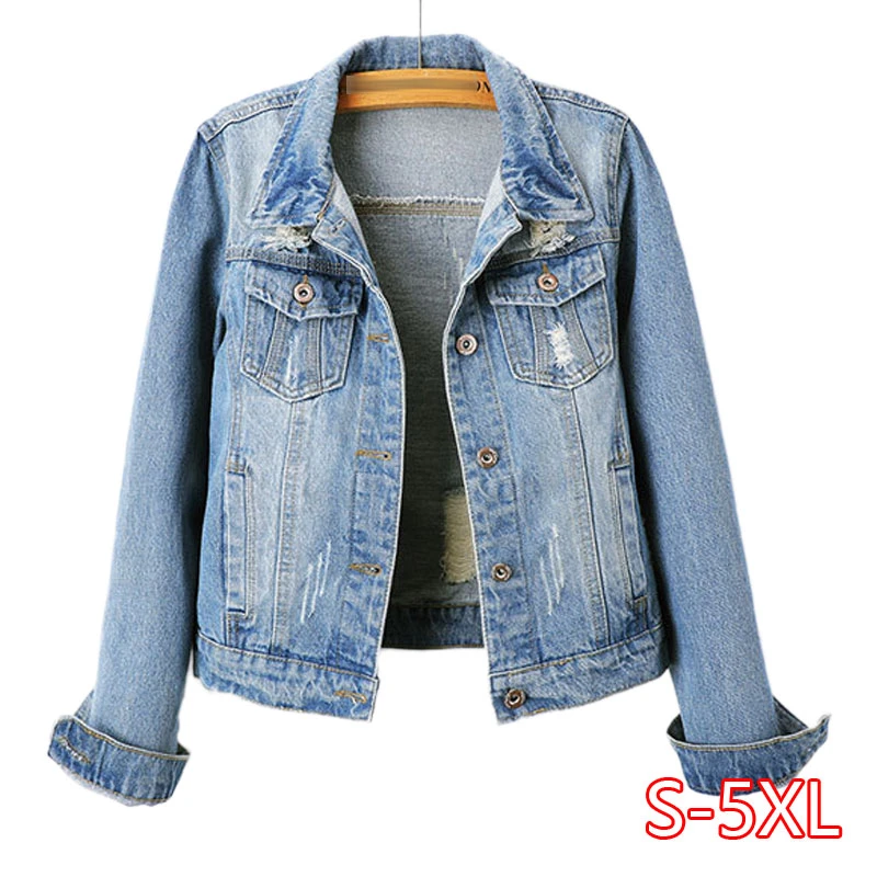 plus size cropped blue jean jacket