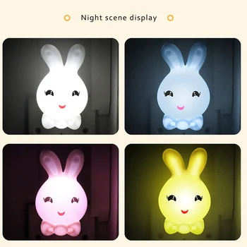 

LED Night Light Cute Rabbit Intelligent Bedside Table Lamp Bedroom Decor Sight Protection at night lighting