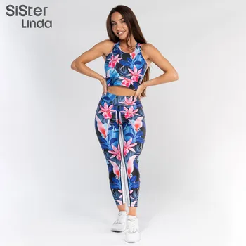 

Sisterlinda Women Fitness Tracksuit Women Sportswear Crop Top Elastic High Waist Skinny Tracksuit 2 Piece Set Print 2019 Autumn