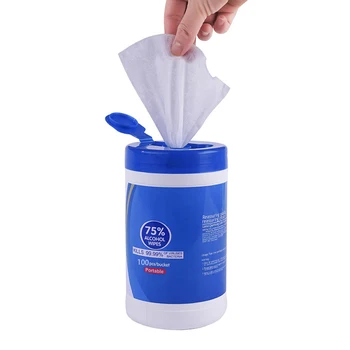 

100-Count Wet Wipes Bucket Wipes Healthy Soft Comfort Cleaning Wipes Home Office Use LDO99