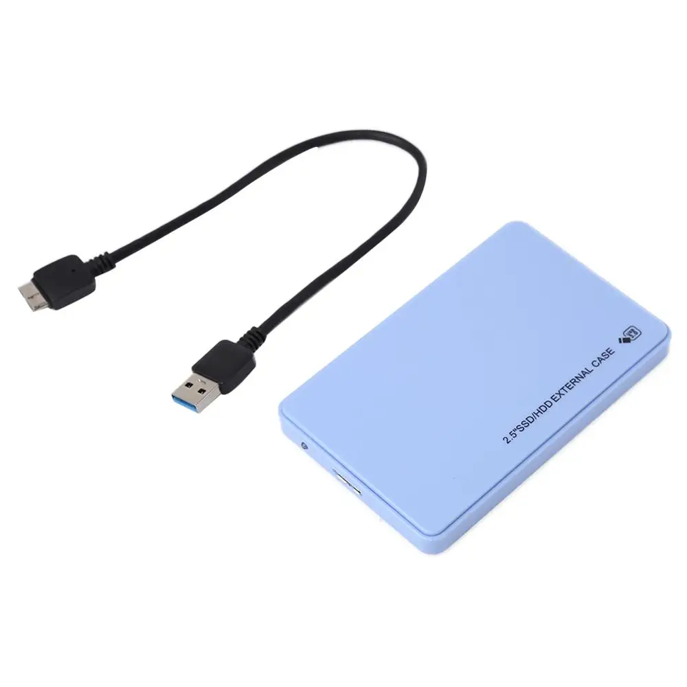 USB 3.0 Blue 2,5 дюймов USB3.0 для SATA чехол для SSD, HDD жесткий диск корпус внешний 5 Гбит/с HDD диск коробка поддержка 3 ТБ для WIndows Mac OS - Цвет: USB 3.0 Blue