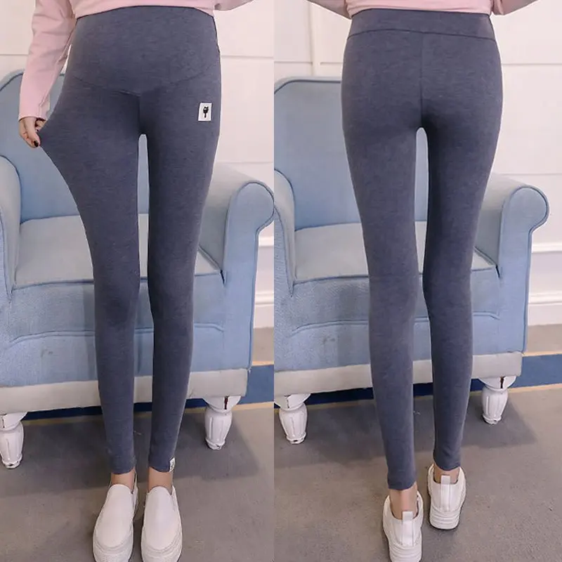 Solid Color Womens Clothes Abdomen Support Trousers Maternity Leggings for Pregnant Woman with Cute Kitten Pattern New