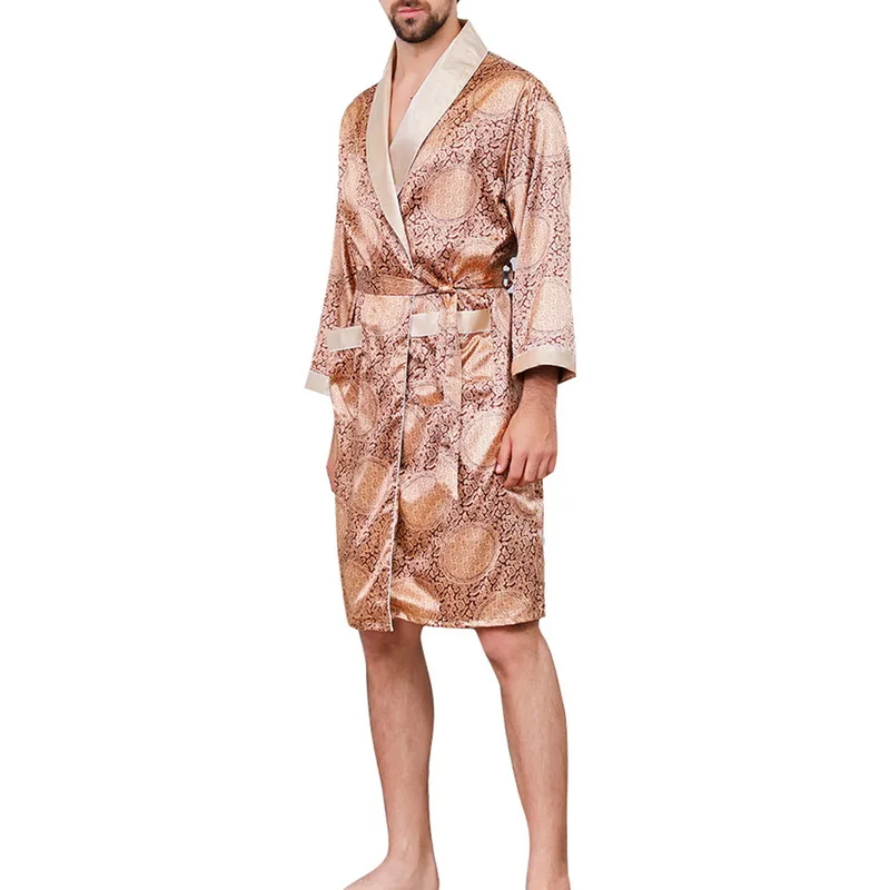 2021 Men Sexy Silk Rayon Kimono Bathrobe Gown Chinese Style Male Robe Nightgown Sleepwear Plus Size M-5XL mens pajama bottoms