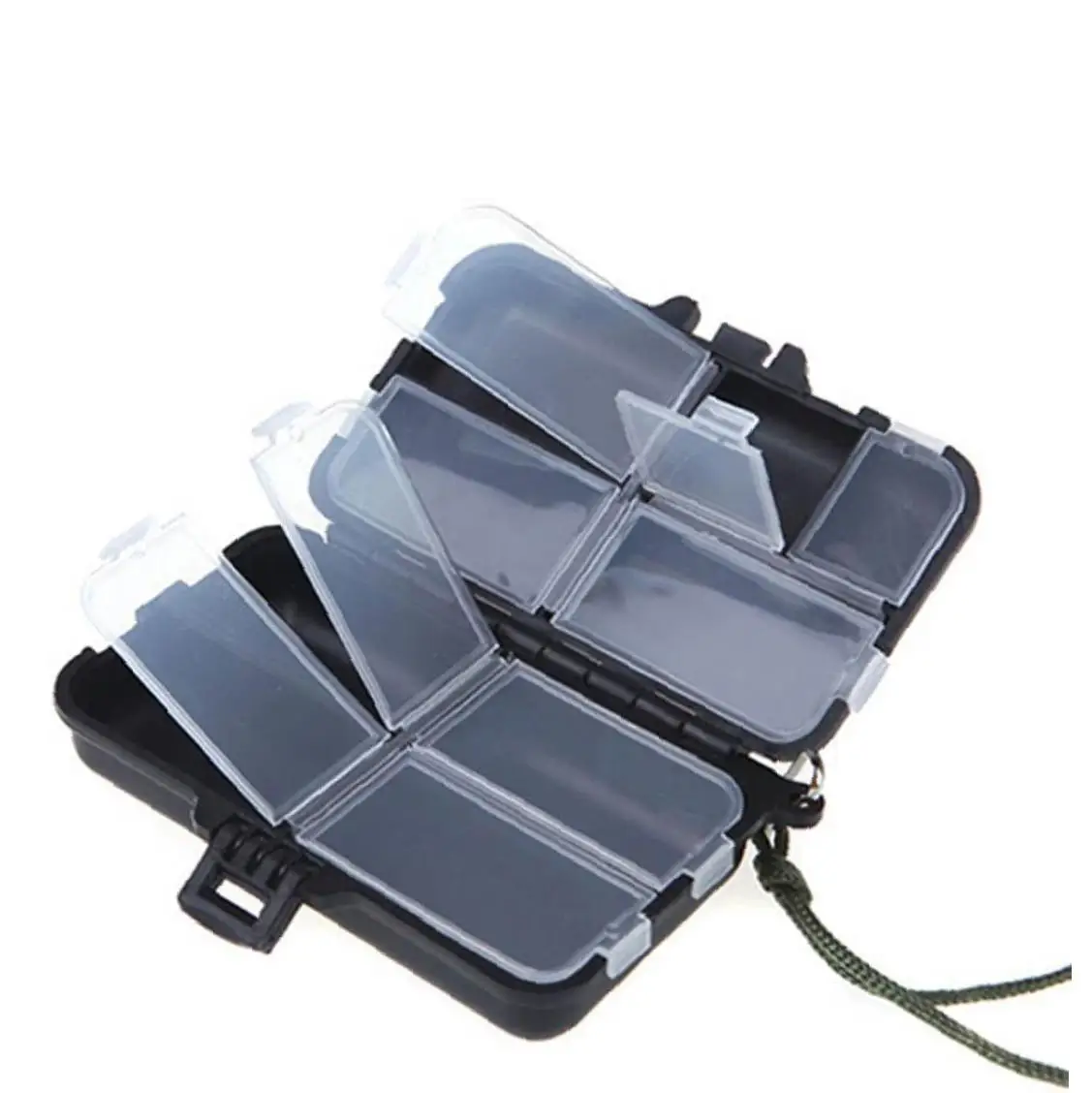 

Divided Storage Box 9 Cavities Plastic Portable Fishing Tackle Organizer Fish Lure Carry Box