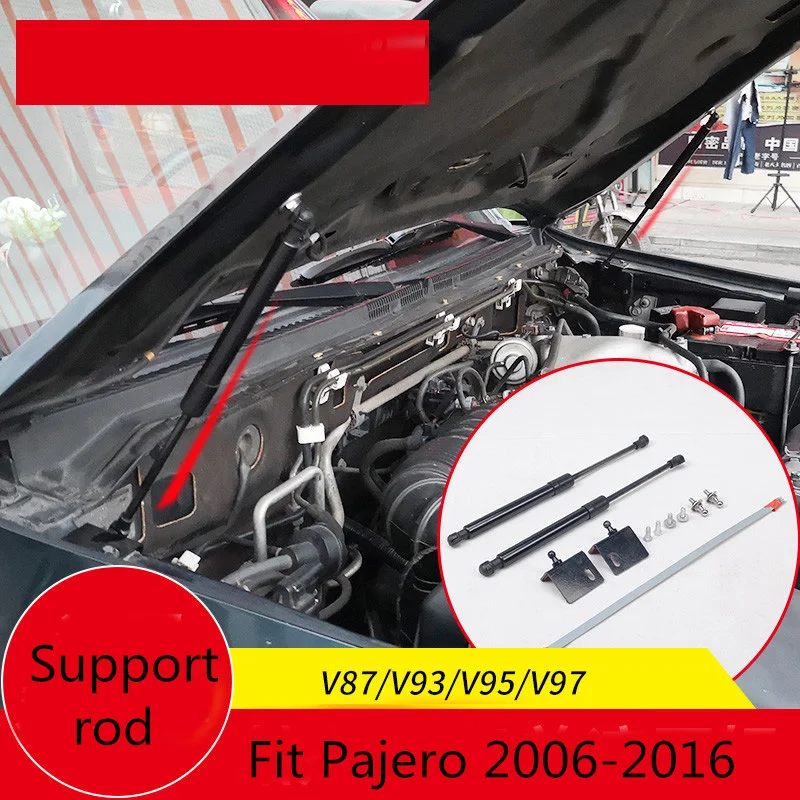 

For 2006-2016 Mitsubishi Pajero Front Hood Engine Supporting Hydraulic rod Lift Strut Spring Shock Bars Bracket Car accessories