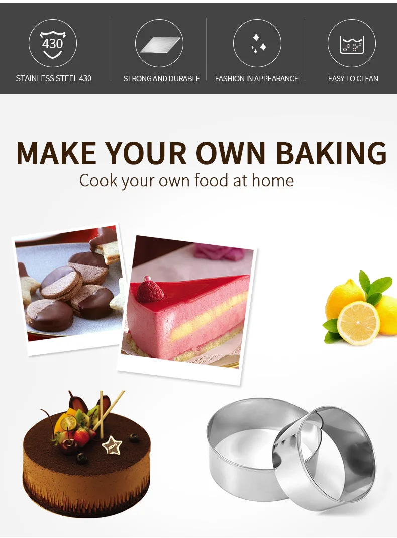 3 Tiered Round Cake Mold Set Aluminum Alloy Cake Pan Set Non Stick Baking Pans 4/6/8 inch Cakes Mould Removable Bottom