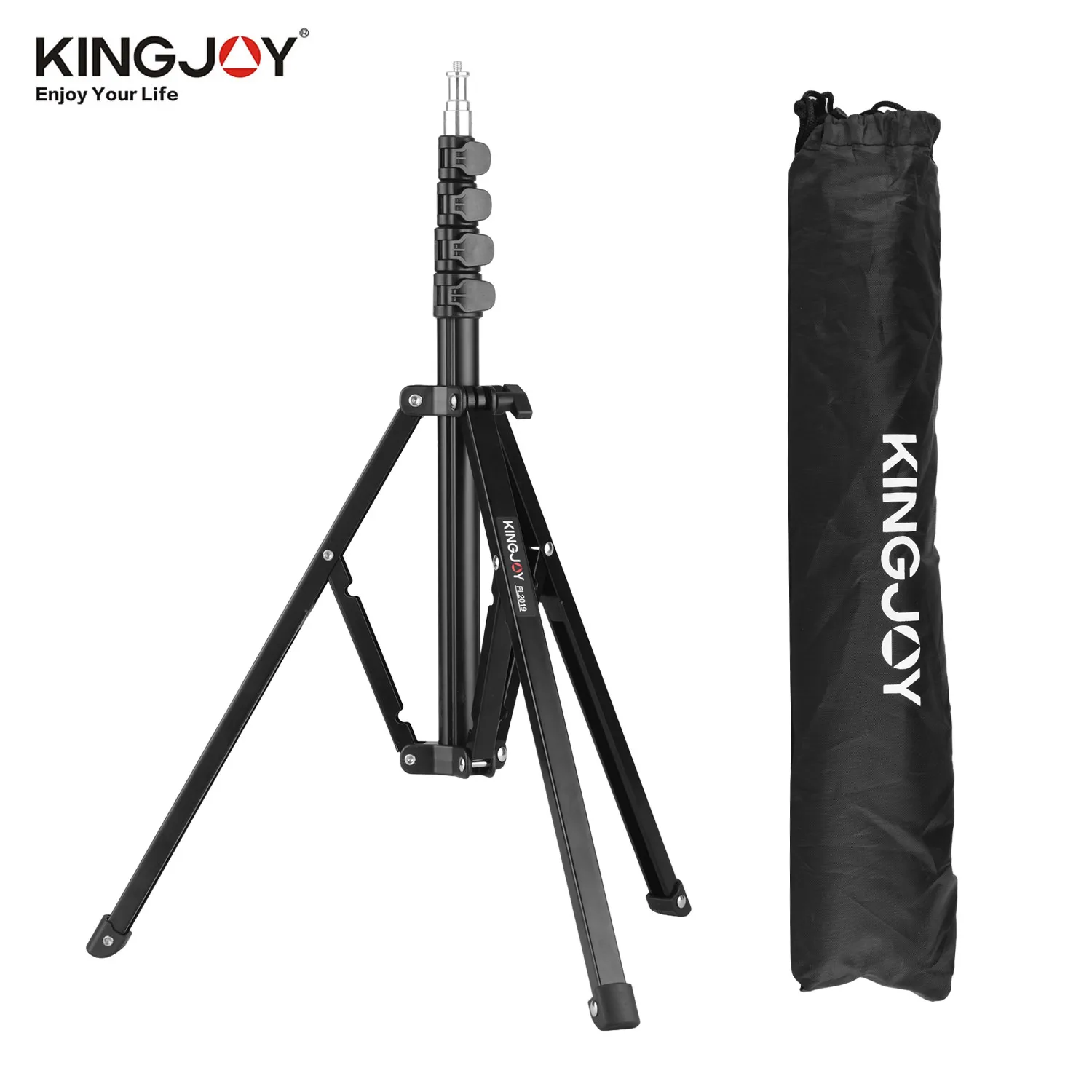 KINGJOY Adjustable Metal Tripod Light Stand with Carry Bag 8kg/17.6lbs