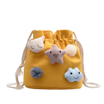 

Women Cute Small Fresh Student Bucket Bag Cute Canvas Shoulder Messenger Black Pink Bag NewDropshipping free-shipping #Zer