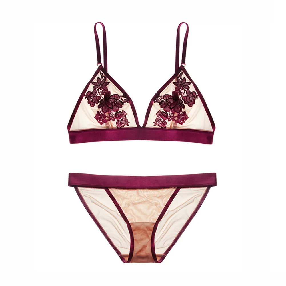 Комплект женского нижнего белья без косточек с тонкими чашками|underwear bra set|underwear
