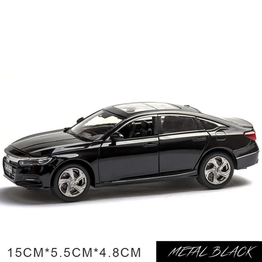 1:32 Масштаб Горячая литая под давлением колеса автомобиля honda Accord металлическая модель с светильник звук вытяните назад автомобиль сплав Коллекция игрушек для подарков - Цвет: Черный