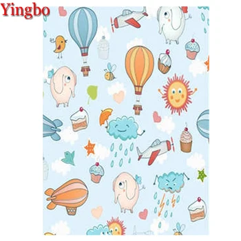 

full square Diamond Painting Cartoon Elephant Diamond embroidery 5d diy diamond mosaic diamond paint round drill Warm house art,