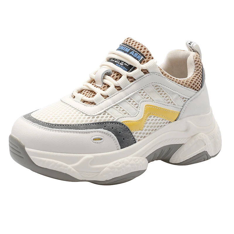 2019 New Stylish Running Shoes for Women Increasing INS High Heel Sneakers Women Height Platform Breathable Sports Walking Girls