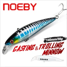 NOEBY – leurre méné flottant rigide en plastique pour la pêche en mer, appât artificiel wobbler idéal pour le lancer longue distance, 140mm, 39g