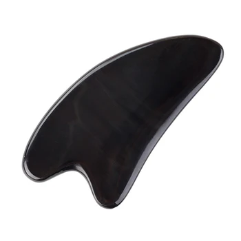 

Black Buffalo Horn Scraping Massage Plate Natural Horn Guasha Board Body Massager Acupoint Pressure Massage Therapy Tool