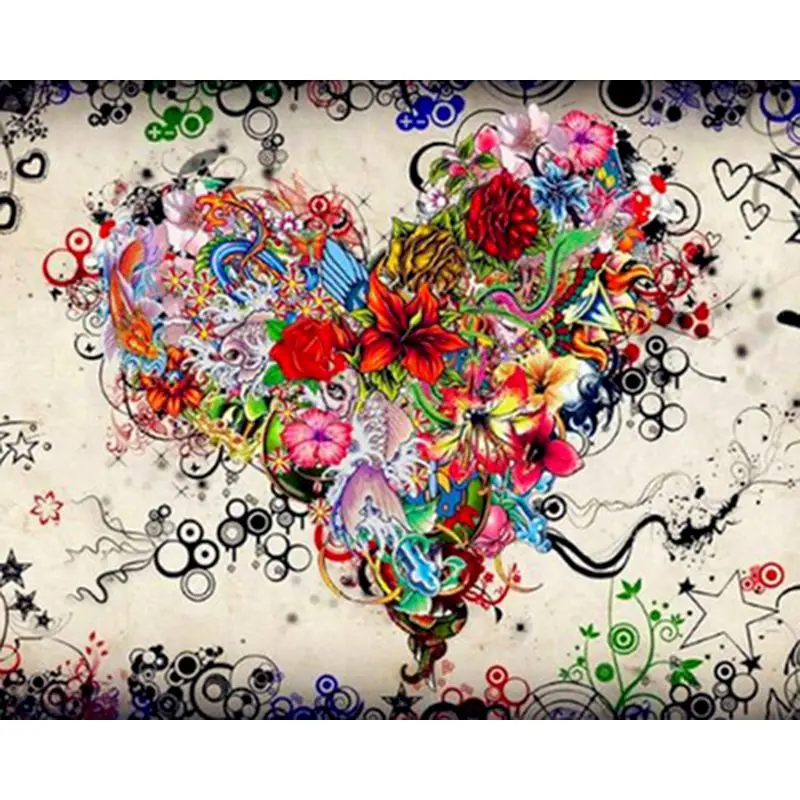 피포페인팅 GATYZTORY 캔버스, 숫자 꽃 그림, 바다 풍경 DIY 핸드 페인팅, 홈 장식, 60x120cm 11 숫자로 유화 꽃 심장 복숭아 Diy 현대 독특한 스타일 캔버스에 성인 아크릴 페인트 색칠 장식 미술 그림