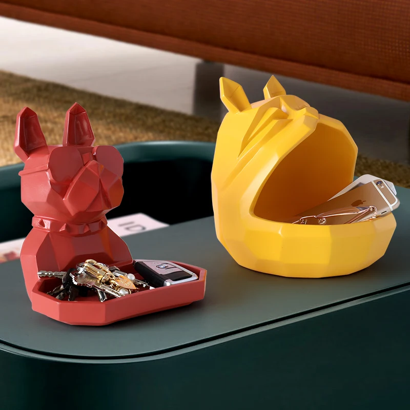 2020 New home storage box Dog cat modern figurine Candy Fruit key Desktop home decor storage container Home Office Storage box