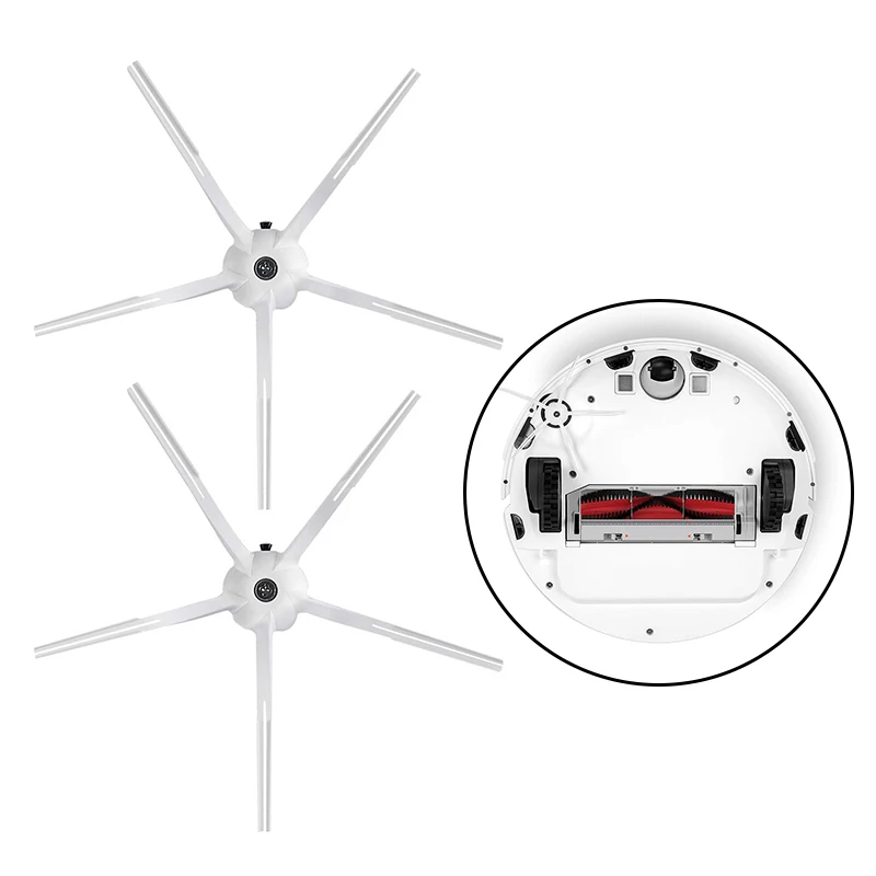 

2Pcs Side Brush Soft Silicone For Roborock S5 S6 T6 E2 E35 Vacuum Cleaner Parts side bush slows to 130RPM