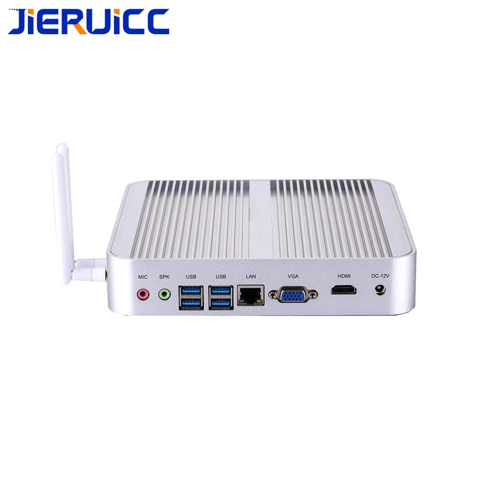 Двухъядерный Безвентиляторный windows 10 64 бит мини-ПК с 4* usb3.0, hdmi+ vga двойной дисплей, intel HD graphic, 4K Поддержка 3D игр для HTPC
