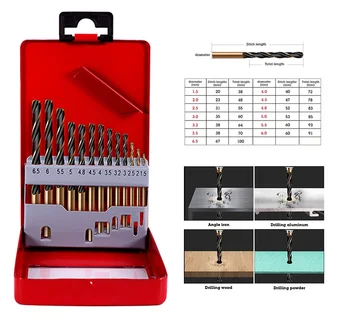 

Titanium Coated Drill Bits Drilling For Metal Wood Trimming Woodworking