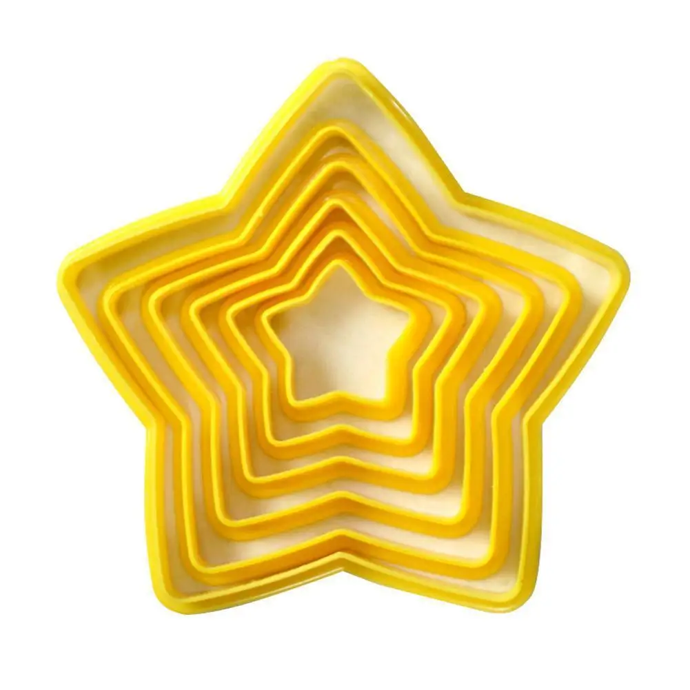 

6Pcs/set Christmas Tree Cookie Cutter Stars Shape Fondant 3D Tools Biscuit Baking Cutter Decorating Cake Cake Moulds Mold V0I0