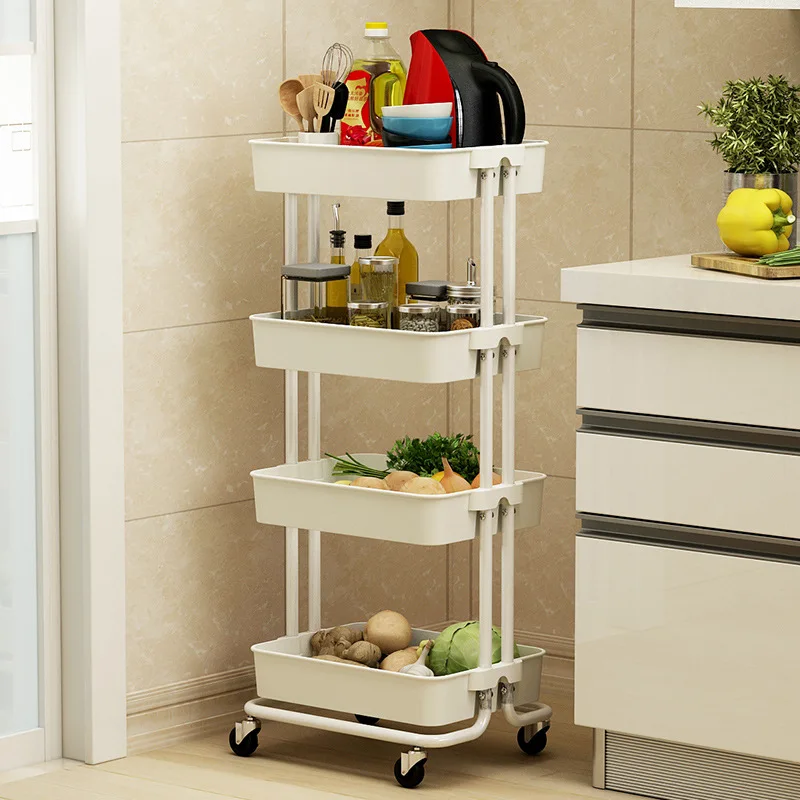  Trolley Rack Kitchen Land Type Storage Rack Bedroom Living Room Multi-layer with Wheel Movable Baby - 4000269277227