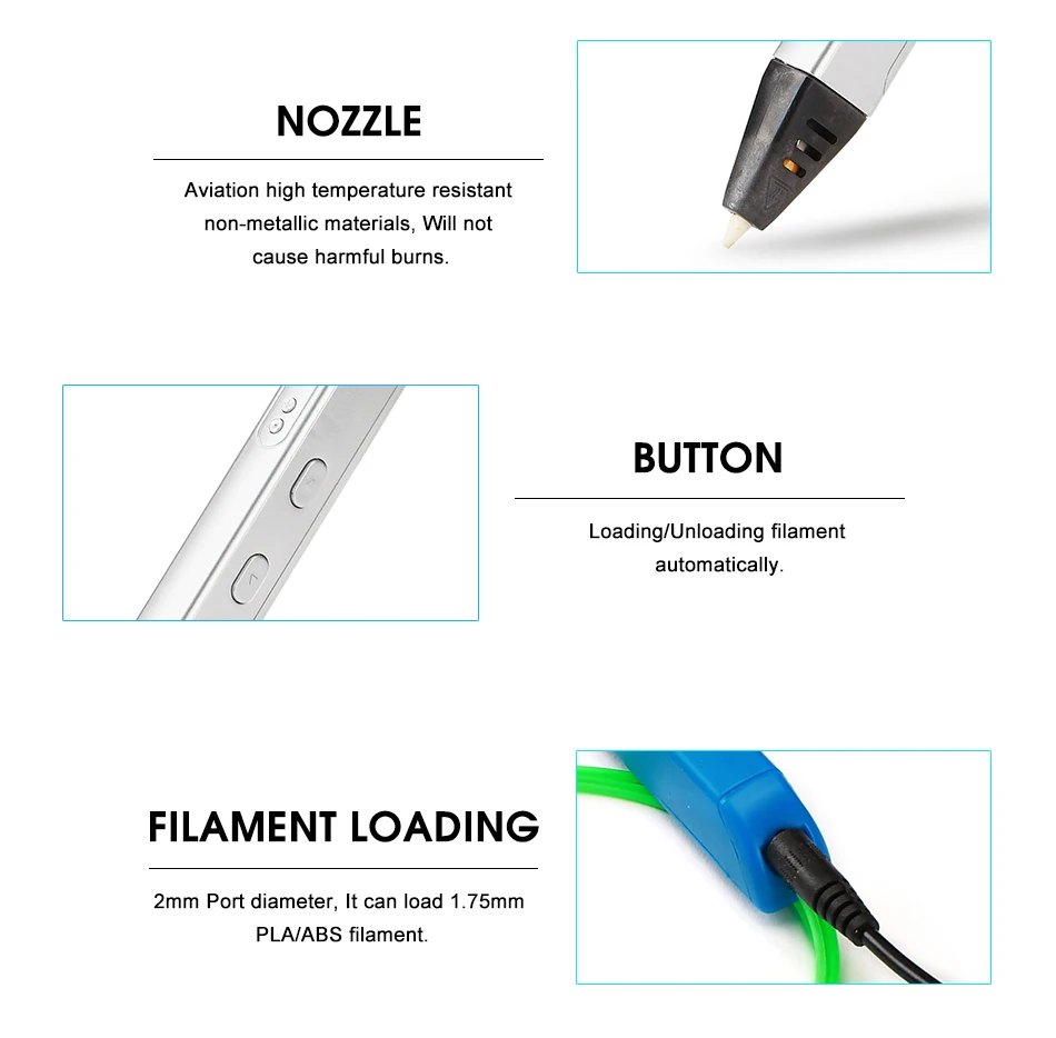 Новая 3D профессиональная печать 3d Ручка Поддержка ABS/PLA нить чертежная ручка с oled-дисплеем печатная ручка с адаптером 5V 2A