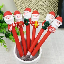 1 шт. милые Мультяшные ручки для студентов Рождественский подарок Санта Клаус гелевая ручка для школы стационарный подарок для детей